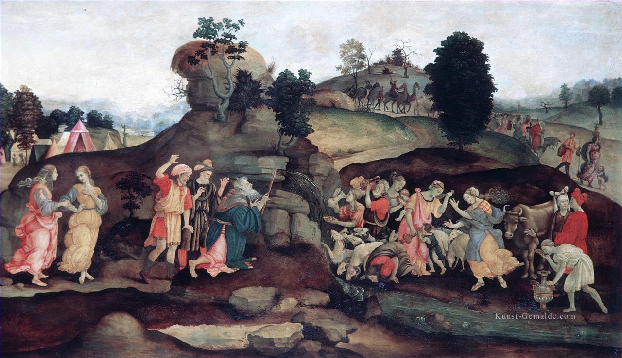 Moses bringt Wasser aus dem Felsen Christianity Filippino Lippi Ölgemälde